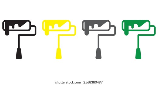 Paint roller icon on light background. Paint symbol. Brush, color, repaint icons design eps 10 