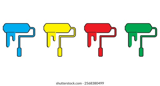 Paint roller icon on light background. Paint symbol. Brush, color, repaint icons design eps 10 