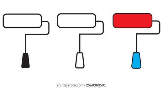 Paint roller icon on light background. Paint symbol. Brush, color, repaint icons design eps 10 