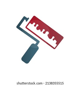 paint roller icon on a white background, vector illustration