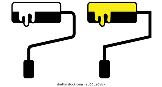 Paint roller icon on white background. Paint roller symbol flat design eps 10.