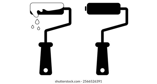 Paint roller icon on white background. Paint roller symbol flat design eps 10.