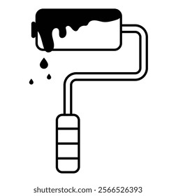 Paint roller icon on white background. Paint roller symbol flat design eps 10.