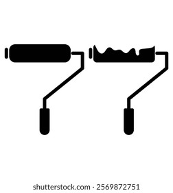 Paint roller icon on white background. Paint symbol. Brush, color, repaint, renovation, interior, worktool, art. Decorating and painting vector image. 