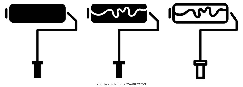 Paint roller icon on white background. Paint symbol. Brush, color, repaint, renovation, interior, worktool, art. Decorating and painting vector image. 