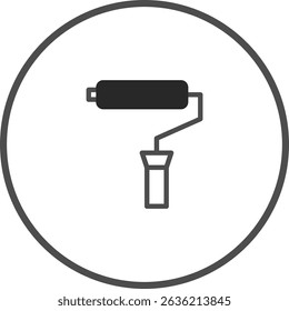 Paint roller icon on a white background, symbolizing renovation and creativity