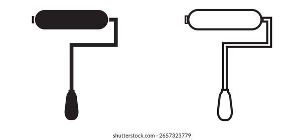 Paint roller icon on white background.