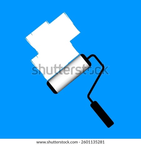 Paint roller icon on white background, Paint roller brush symbol. Brush, color, repaint, renovation, interior, work tool, Roller brush icon isolated, wall painting concept tool, roller painting sign.