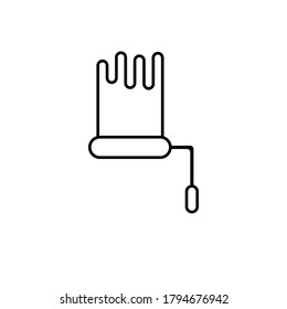 paint roller icon outline black. paint roller logo vector design