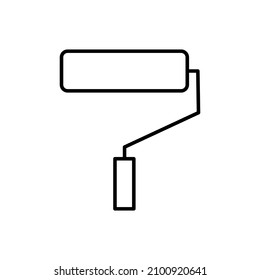 Paint roller icon. Outline symbol. Home repair sign. Logo design. Interior concept. Vector illustration. Stock image. 