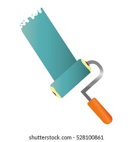 paint roller icon over white background. repairs tools design. vector illustration