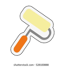 paint roller icon over white background. repairs tools design. vector illustration