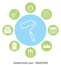 Paint roller icon. Paintbrus sign. 