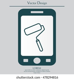 Paint roller icon. Paintbrus sign. 