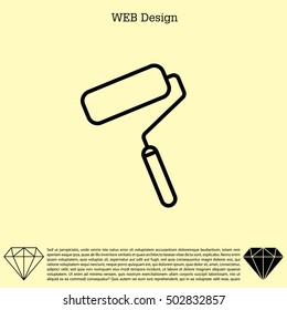 Paint roller icon. Paintbrus sign. 