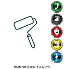 Paint roller icon. Paintbrus sign. 