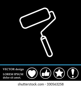 Paint roller icon. Paintbrush tool sign. Linear outline button. Vector