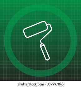 Paint roller icon. Paintbrush tool sign. Linear outline button. Vector