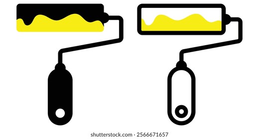 Paint roller icon. Painting tools sign isolated on white background. Painter work tool symbol. Roller brush for Working tools, Paint Roller Icon for website design. Design eps 10