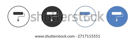 Paint roller icon pictogram set. Vector icon designs
