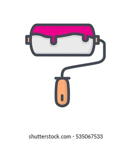 Paint Roller Icon Pink
