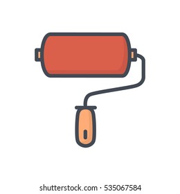Paint Roller Icon red