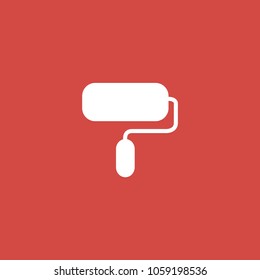 paint roller icon. sign design. red background