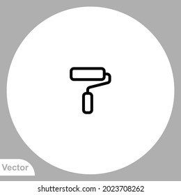Vector de signo de icono de rodillo de pintura,Símbolo, ilustración de logotipo para web y móvil