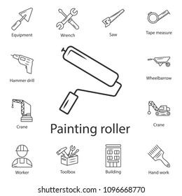Paint roller icon. Simple element illustration. Paint roller symbol design from Construction collection set. Can be used for web and mobile on white background