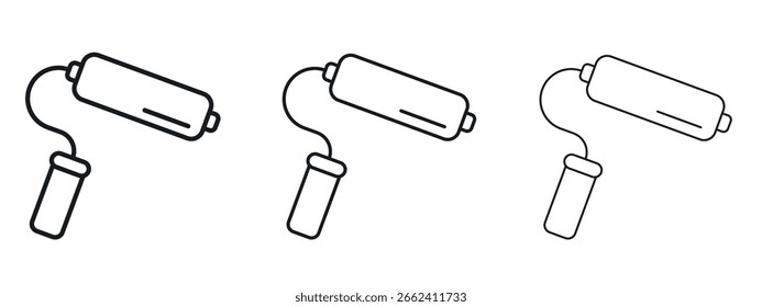 Icono de rodillo de pintura diseño de línea simple - Ilustración vectorial simple