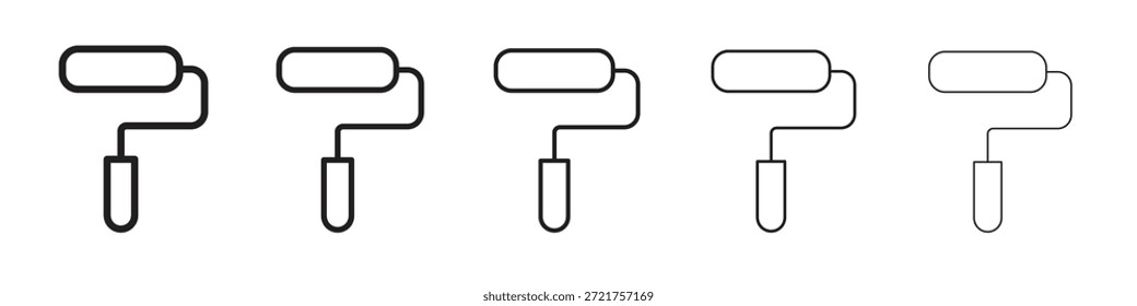 Icono de rodillo de pintura. Estilo de contorno simple. Elementos gráficos.