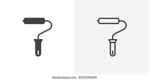 Paint roller icon. solid filled and stroke thin line style eps 10
