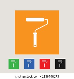 Paint roller icon, stock vector illustration, EPS10. 