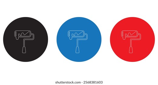 Paint roller icon symbol.  Paint brush roller icons design eps 10 