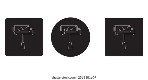 Paint roller icon symbol.  Paint brush roller icons design eps 10 