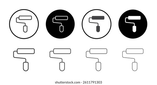 Paint roller icon Symbol line set