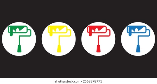 Paint roller icon symbol. Paintbrush roller color. Paint brush sign. design eps 10 