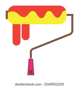 Paint roller icon symbol. Paintbrush roller more colors type.Roller Paint design.