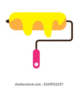 Paint roller icon symbol. Paintbrush roller more colors type.Roller Paint design.