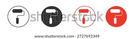 Paint roller icon symbol. Simple, flat design for web or mobile app. Minimal Vector illustration logotype.