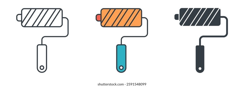 Paint Roller icon symbol vector illustration isolated on white background
