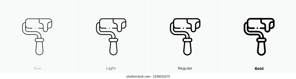 paint roller icon. Thin, Light Regular And Bold style design isolated on white background