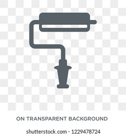 Paint roller icon. Trendy flat vector Paint roller icon on transparent background from Construction collection. 