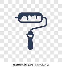 Paint roller icon. Trendy Paint roller logo concept on transparent background from Construction collection