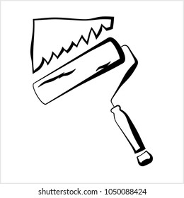 Paint Roller Icon Vector Art Illustration