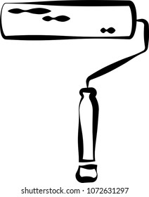 Paint Roller Icon Vector Art Illustration