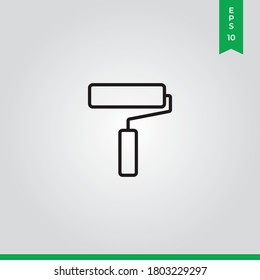 Pintar el vector de icono del rodillo. Signo de pincel