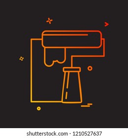  paint  roller icon vector design