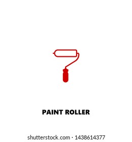 paint roller icon. paint roller vector design. sign design. red color