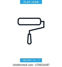 Paint Roller Icon Vector Design Template. Editable Stroke